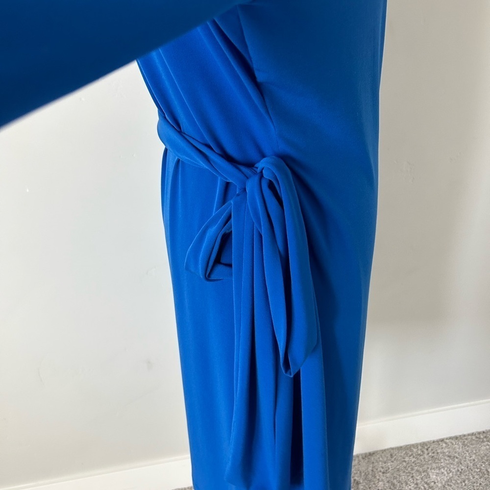 Ellen Tracy Blue Wrap Dress - Picture 6 of 12